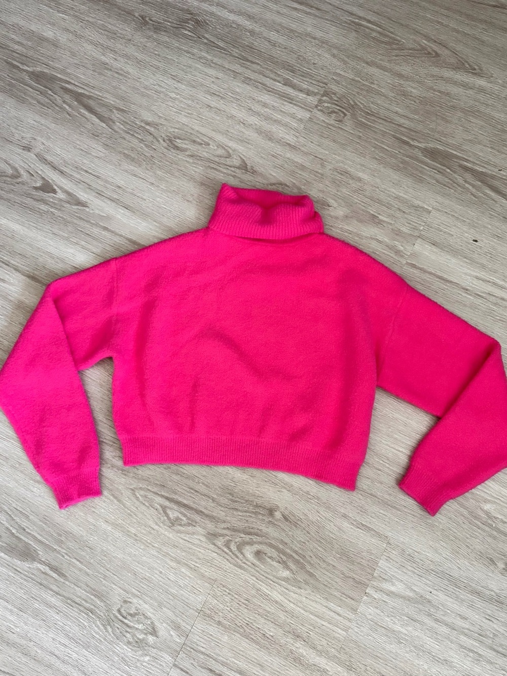 Zara Bright Hot Pink Turtleneck Sweater
